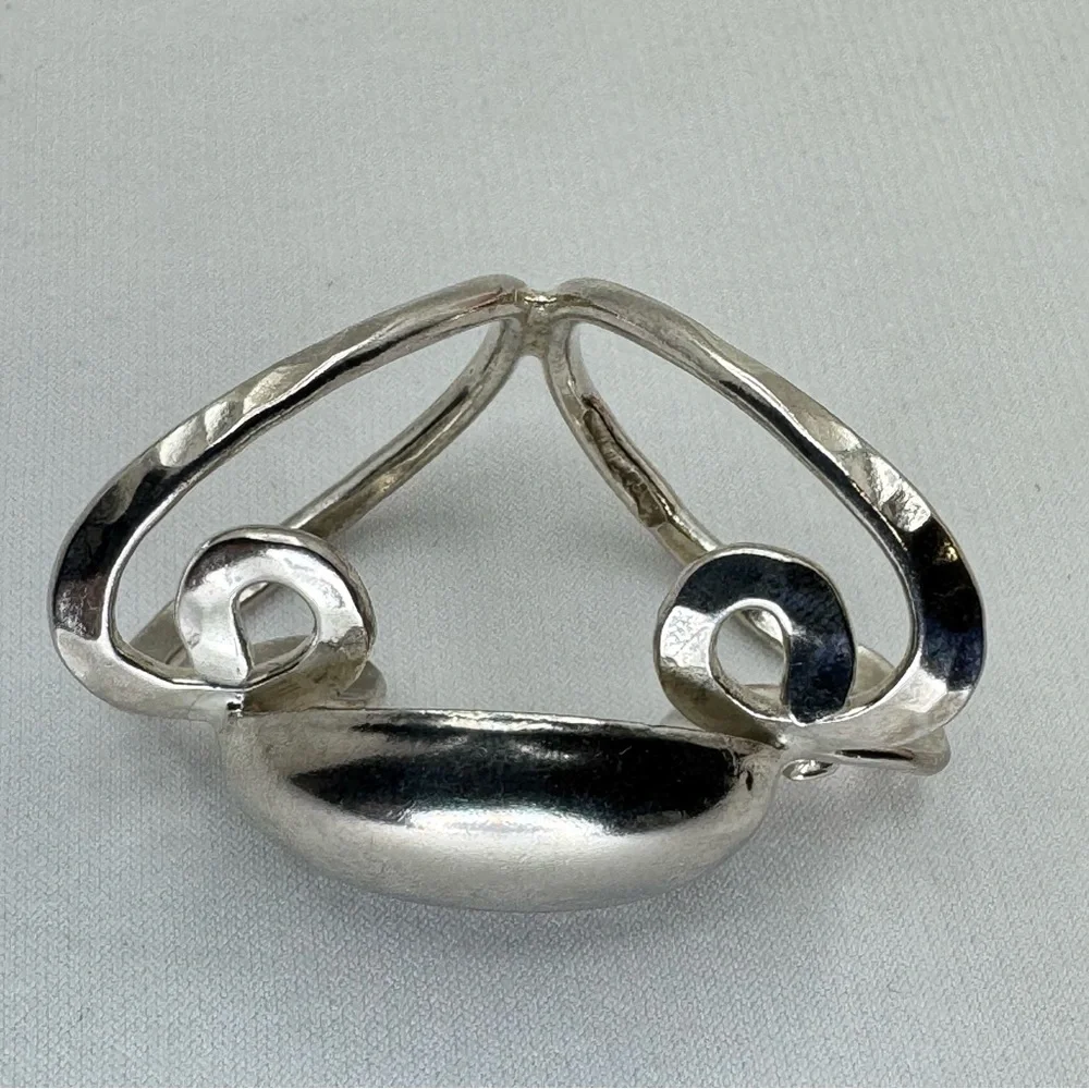 Vintage Mexico Silver Overlay Statement Bold Chunky Boho Ring Size 6.75